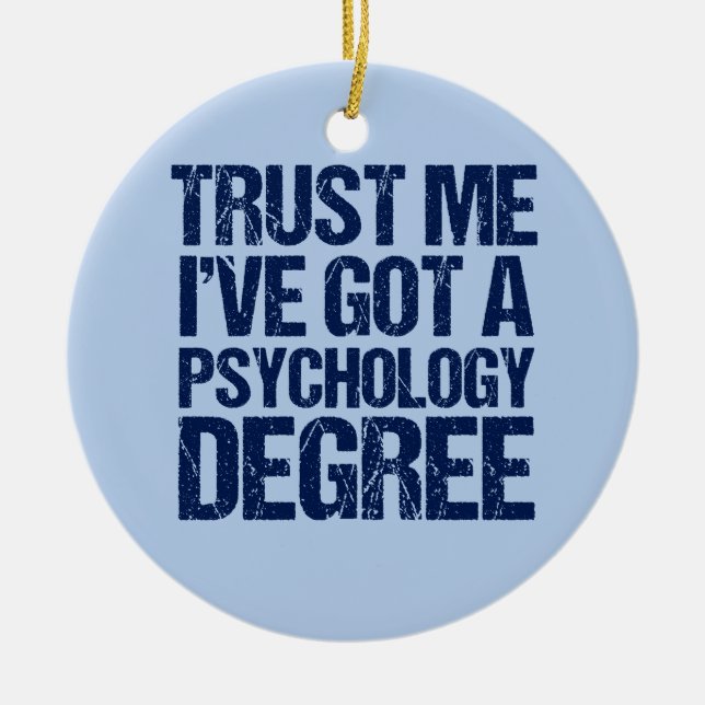 Funny Psychology Graduation Gift Christmas Ceramic Tree Decoration (Front)