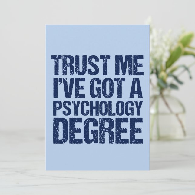 Funny Psychology Graduation Psychologist Quote Card (Standing Front)