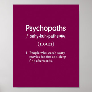 funny psychopaths definition wine poster