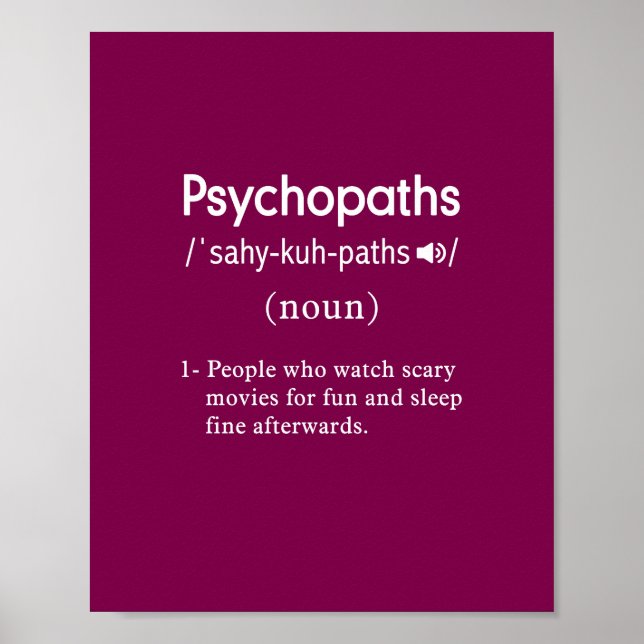 funny psychopaths definition wine poster (Front)