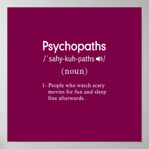 funny psychopaths definition wine square poster