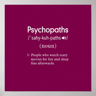 funny psychopaths definition wine square poster