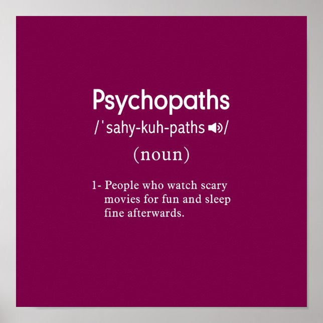 funny psychopaths definition wine square poster (Front)