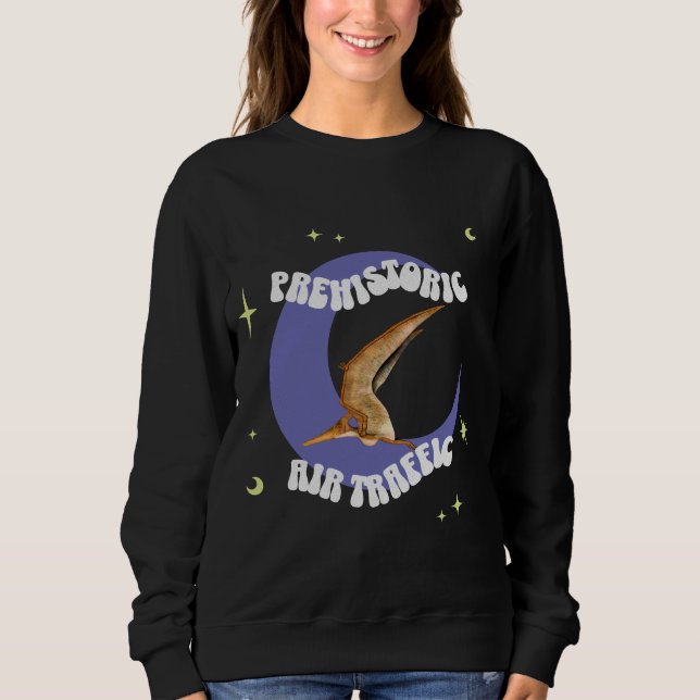 Funny Pterodactyl Moon Aviation Humour Sweatshirt (Front)