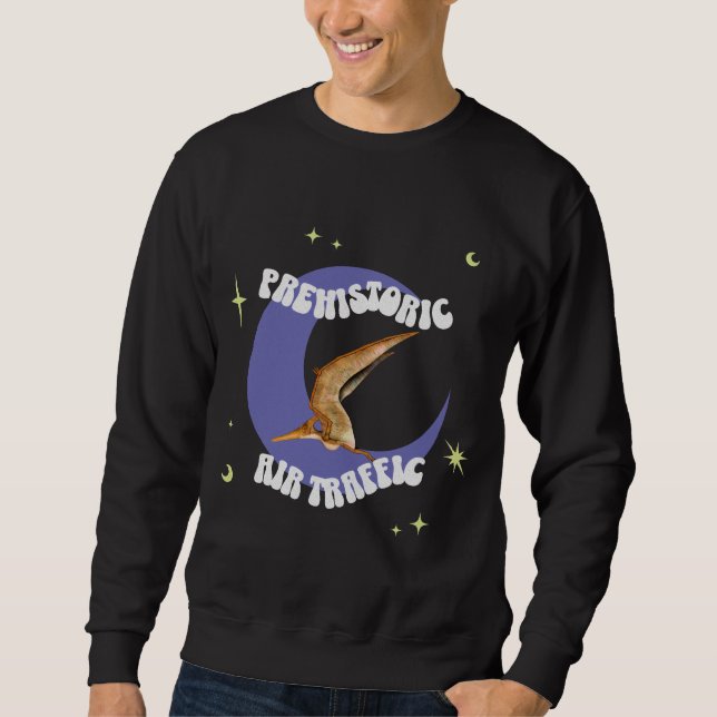 Funny Pterodactyl Moon Aviation Humour Sweatshirt (Front)