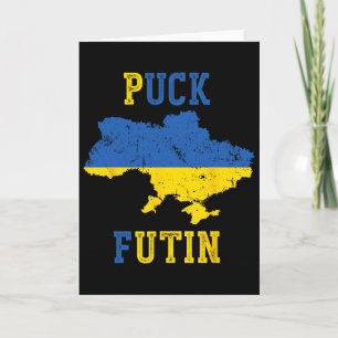 Funny Puck Futin I Stand With Ukraine Peace Ukrain Card
