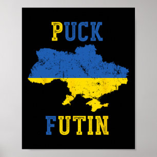Funny Puck Futin I Stand With Ukraine Peace Ukrain Poster