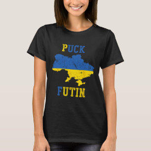 Funny Puck Futin I Stand With Ukraine Peace Ukrain T-Shirt