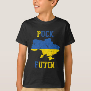 Funny Puck Futin I Stand With Ukraine Peace Ukrain T-Shirt