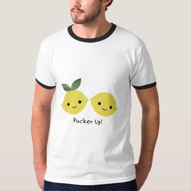 Funny Pucker Up Lemons T-Shirt (Front)