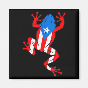Funny Puerto Rico Coqui Frog Puerto Rican Flag Bor Magnet