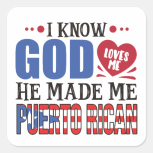 Funny Puerto Rico Heritage Quote Square Sticker