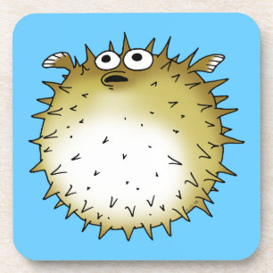 funny puffer fish coaster