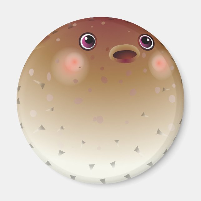Funny puffer fish magnet (Front)