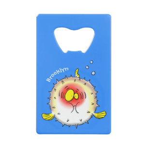 Funny puffer fish porcupine fish cartoon