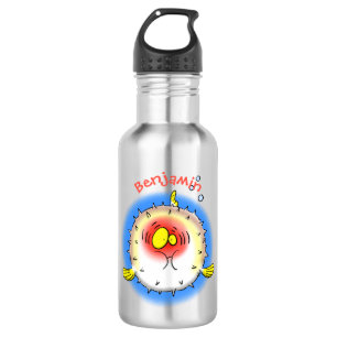 Funny puffer fish porcupine fish cartoon 532 ml water bottle
