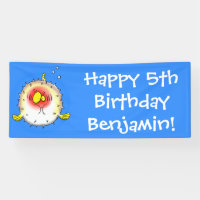 Funny puffer fish porcupine fish cartoon