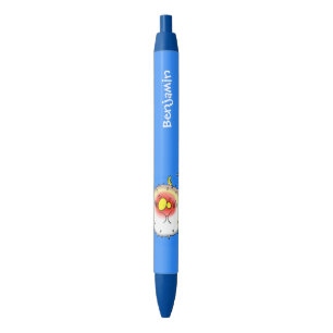 Funny puffer fish porcupine fish cartoon black ink pen