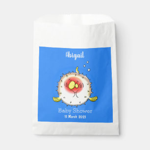 Funny puffer fish porcupine fish cartoon favour bags
