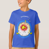 Funny puffer fish porcupine fish cartoon