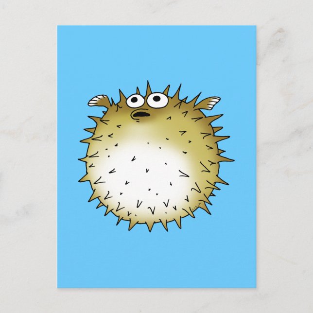 funny puffer fish postcard (Front)