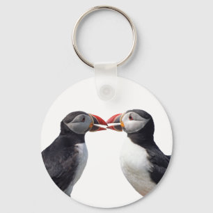 Funny puffins key ring