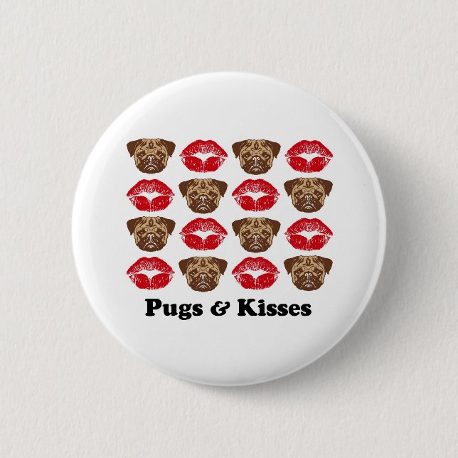 Funny Pug 6 Cm Round Badge (Front)
