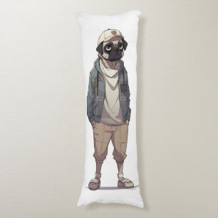 Funny Pug Anime  Body Cushion