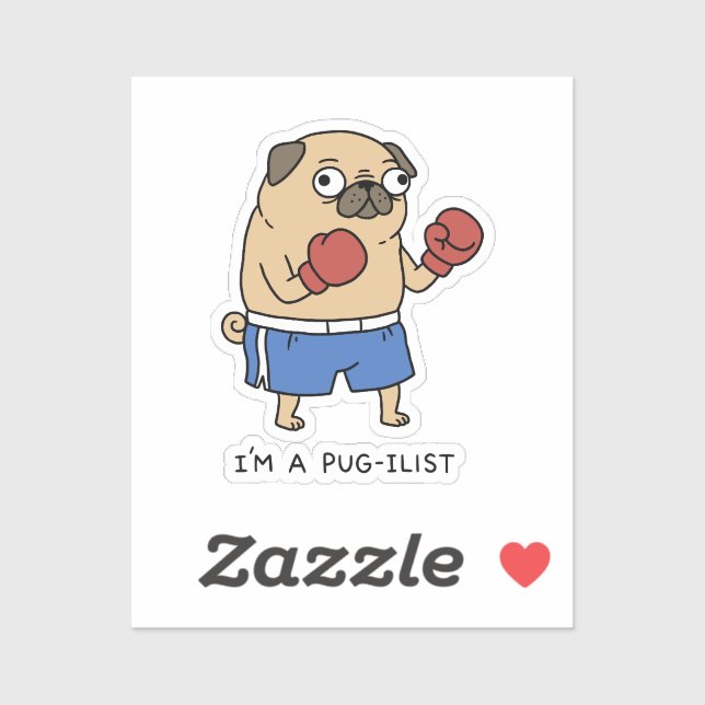 Funny Pug Boxing Pun I Am A Pugilist Dog (Sheet)