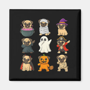 Funny Pug Breed Pet Halloween Pumpkins Halloween Magnet