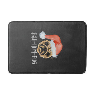 Funny Pug Christmas Dog Mum Dad Pyjamas Oversized  Bath Mat