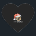 Funny Pug Christmas Dog Mum Dad Pyjamas Oversized  Heart Sticker<br><div class="desc">Funny Pug Christmas Dog Mum Dad Pyjamas Oversized T-Shirt</div>