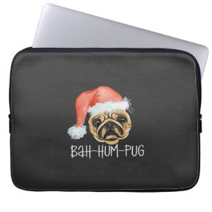 Funny Pug Christmas Dog Mum Dad Pyjamas Oversized Laptop Sleeve