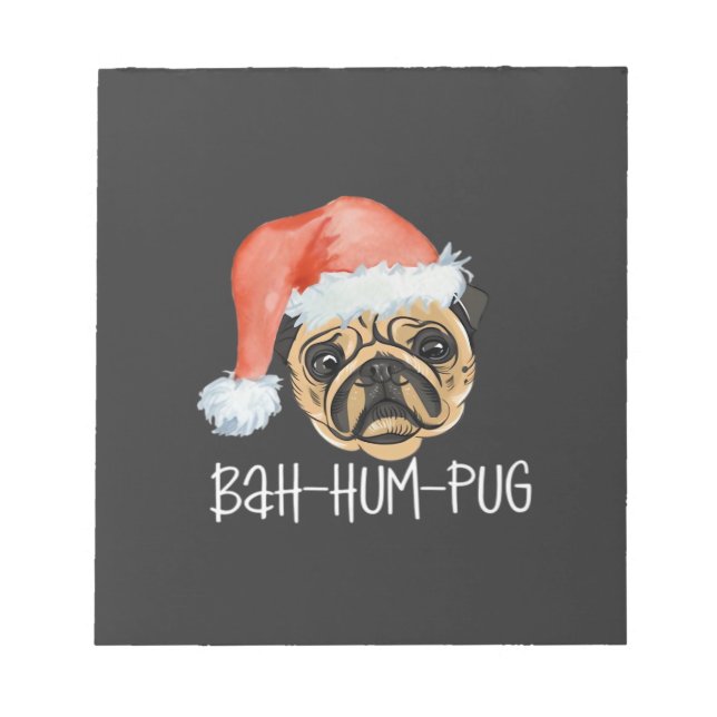 Funny Pug Christmas Dog Mum Dad Pyjamas Oversized  Notepad (Front)