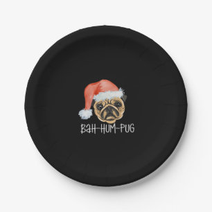 Funny Pug Christmas Dog Mum Dad Pyjamas Oversized Paper Plate