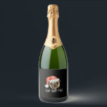 Funny Pug Christmas Dog Mum Dad Pyjamas Oversized  Sparkling Wine Label<br><div class="desc">Funny Pug Christmas Dog Mum Dad Pyjamas Oversized T-Shirt</div>