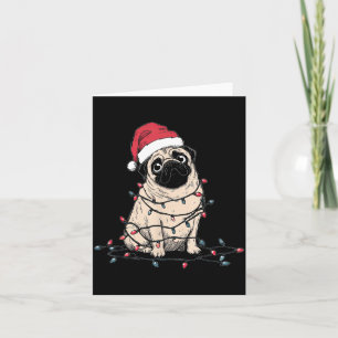 Funny Pug Christmas Graphics Dog Lights Lover Owne Card