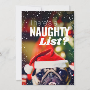 Funny Pug Christmas  Holiday Card