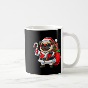 Funny Pug Christmas Santa Outfit Xmas Mom Dad Kids Coffee Mug