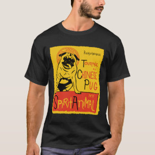 Funny Pug Cute Dog Chat Noir Mashup Art Design 632 T-Shirt