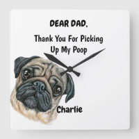 Funny Pug Dad Watercolor Canine Art
