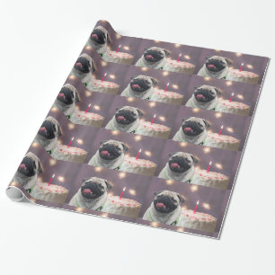 Funny pug dog Birthday Wrapping Paper