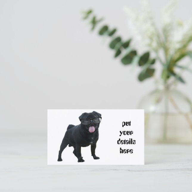 Funny pug dog business card (Standing Front)