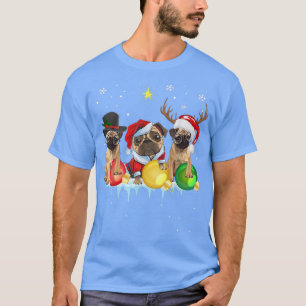 Funny Pug Dog Christmas Lights Pajama Merry Pugmas T-Shirt