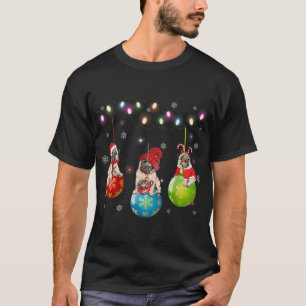 Funny Pug Dog Christmas Lights Pajama Merry Pugmas T-Shirt