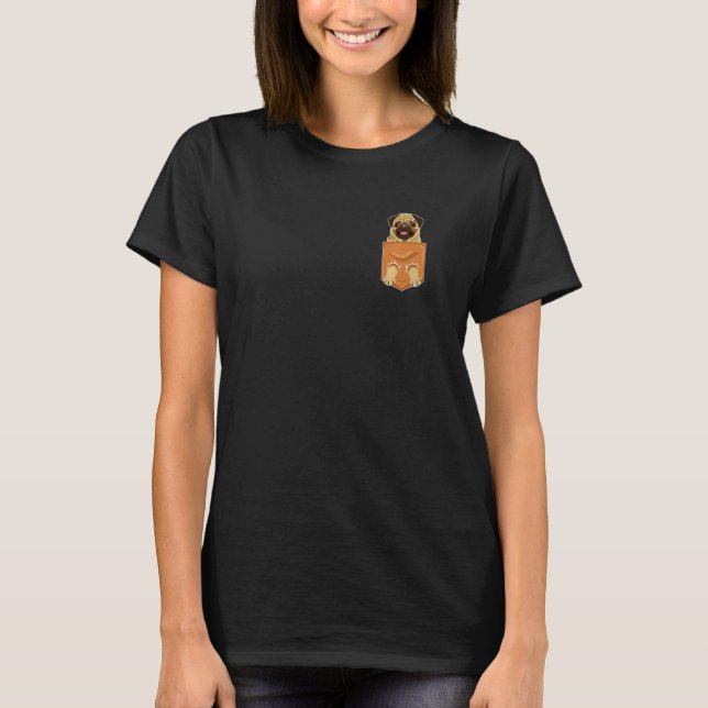 Funny pug dog in shirt pocket chest bag Premium (Front)
