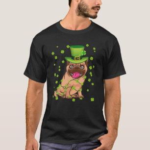 Funny Pug Dog Leprechaun Hat St Patrick's Day Cost T-Shirt