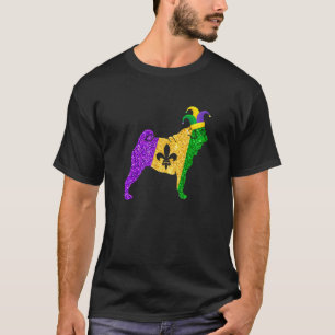 Funny Pug Dog Lover Cute Mardi Gras Carnival Premi T-Shirt