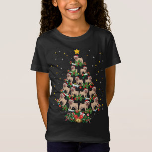 Funny Pug Dog Lover Xmas Gift Pug Christmas Tree T-Shirt