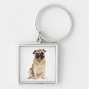 Funny Pug Dog Pet Lover   Gift For Lover Key Ring
